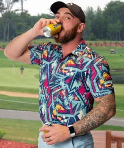 Stroke Play Golf Apparel Electric Palms Men's Golf Polo -Golf Clubs Store ElectricPalm2 scaled