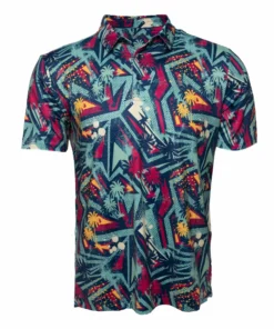 Stroke Play Golf Apparel Electric Palms Men's Golf Polo