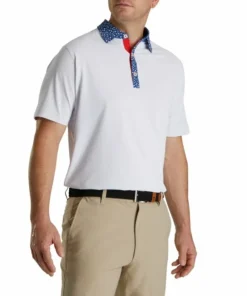 FootJoy Pique Tulip Trim Stretch Lisle Collar -Golf Clubs Store FJ 28457 02 327011