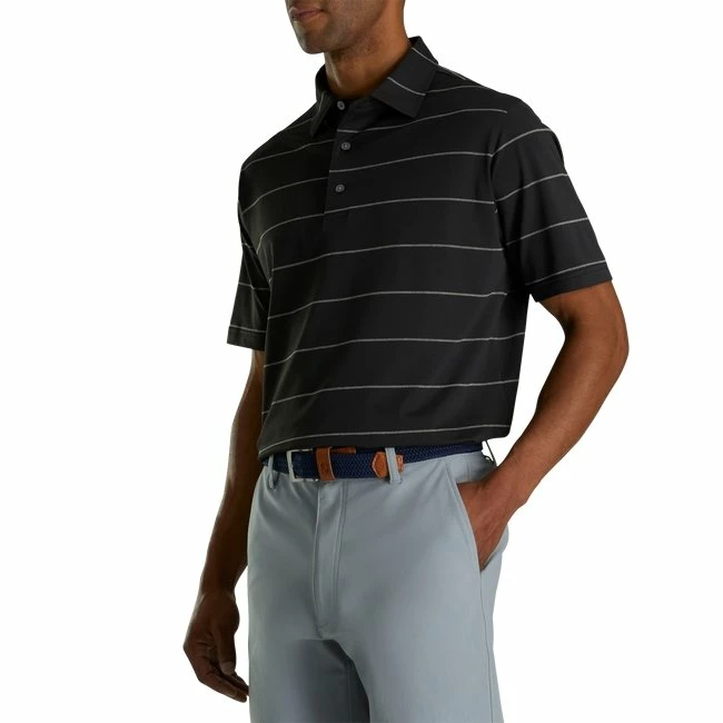 FootJoy Stretch Pique Chalkstripe Self Collar 1 FootJoy Stretch Pique Chalkstripe Self Collar