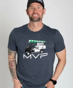 Stroke Play Golf Apparel MVP Men's T-Shirt -Golf Clubs Store Stroke Play MVP tshirt t logo navy front 2 cotton poly 54157267 4902 425d 9bee eba82721b7b6