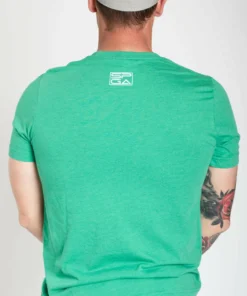 Stroke Play Golf Apparel Stroke Play Circle Men's T-Shirt -Golf Clubs Store Stroke Play green circle tshirt t logo grey cotton poly back