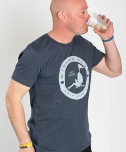 Stroke Play Golf Apparel Stroke Play Circle Men's T-Shirt -Golf Clubs Store Stroke Play grey circle tshirt t logo grey cotton poly front beer scaled