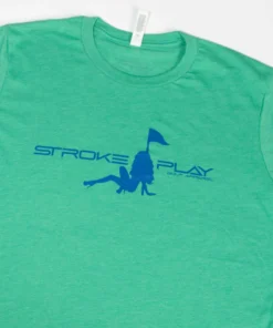 Stroke Play Golf Apparel Stroke Play Men's T-Shirt -Golf Clubs Store Stroke Play logo tshirt t logo green cotton poly
